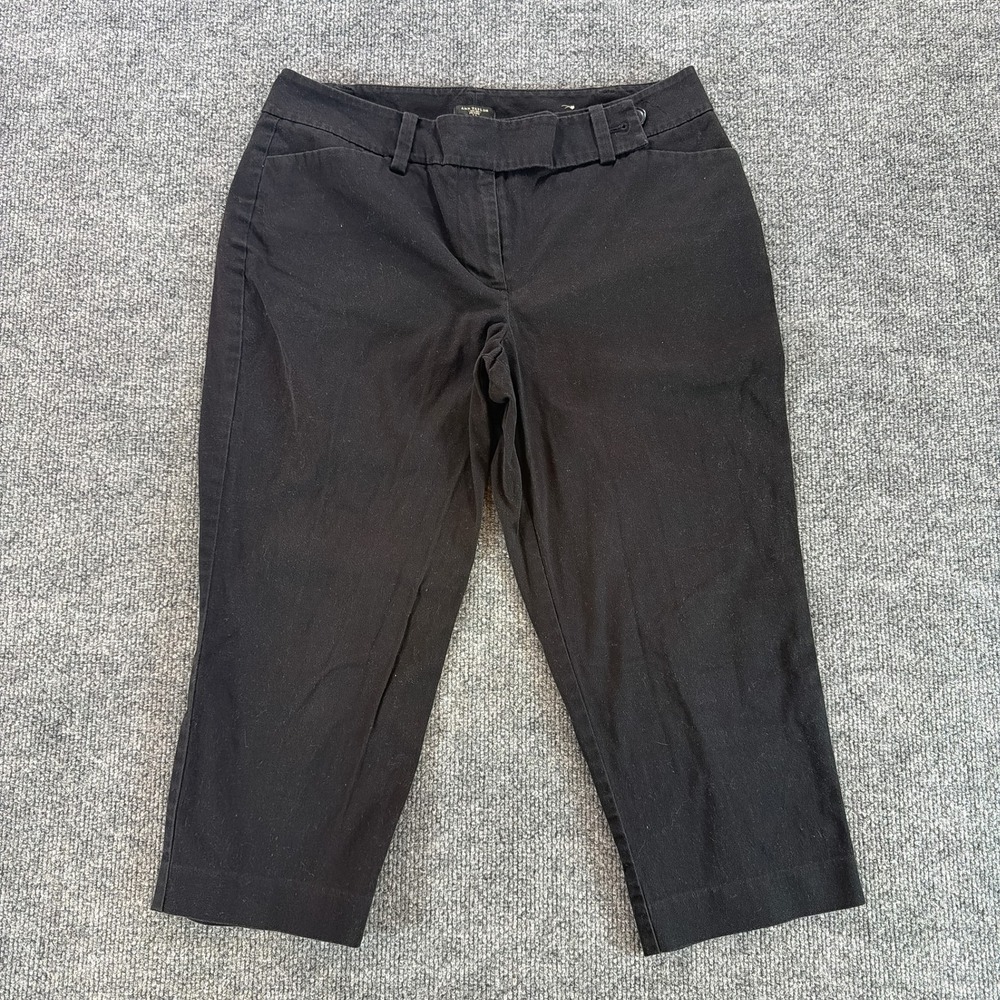 Ann Taylor Curvy Petite Black Cropped Pants Size 8P Dress Trousers Office Capri